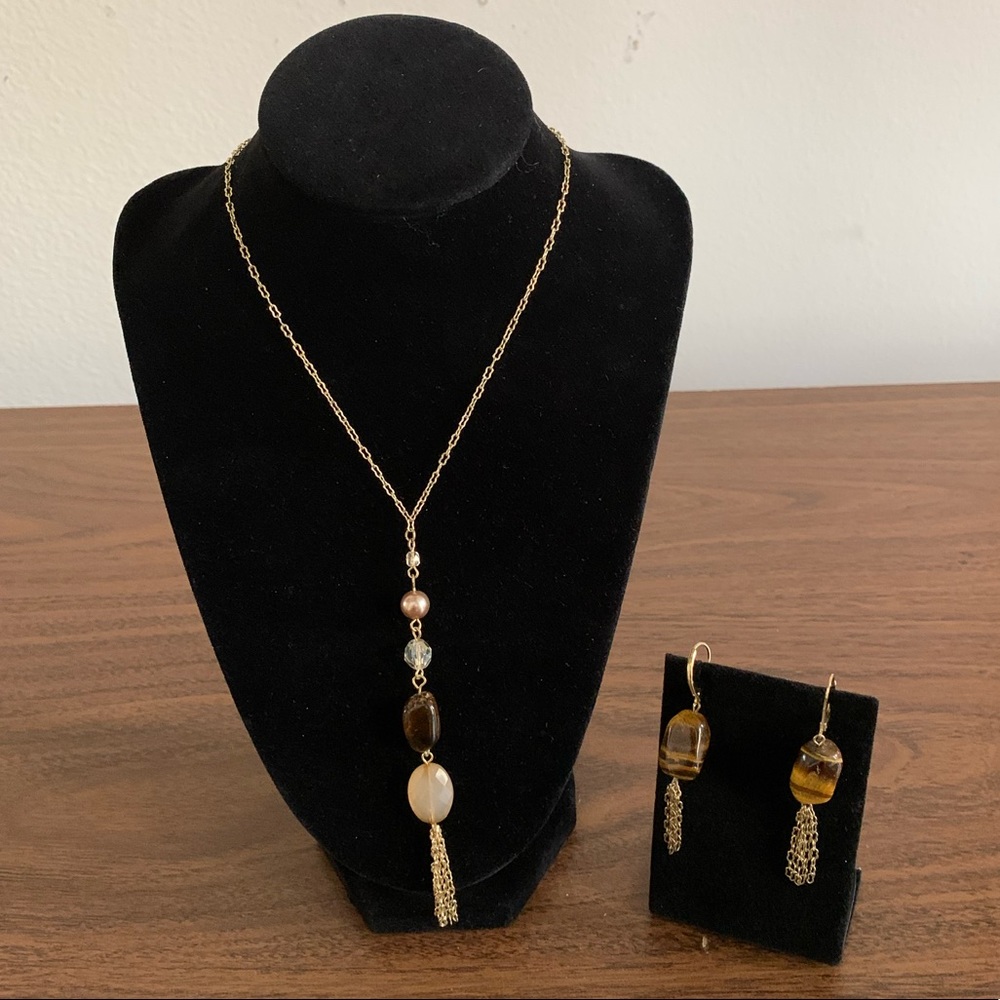 Cookie Lee tassel necklace and earrings
